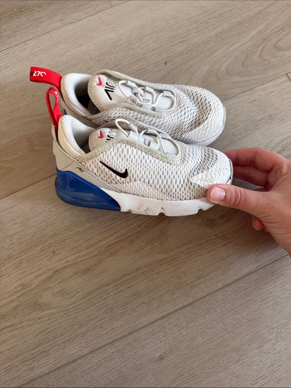 Nike Kids Air Max 270 React Sneakers - White/Blue/Red